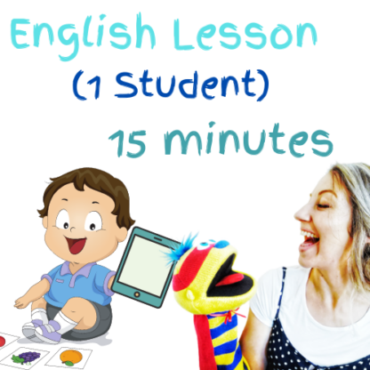 English Lesson (1 student) 15 minutes